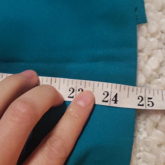 Vintage 80/90s women's 2pc skirt set medium turquoise - Picture 6 of 9